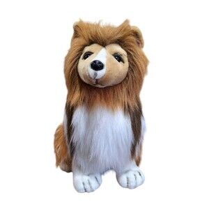 Collie Breed Dog Walmart Brand Soft Plush 14" Sitting Tan/White Lassie Gift